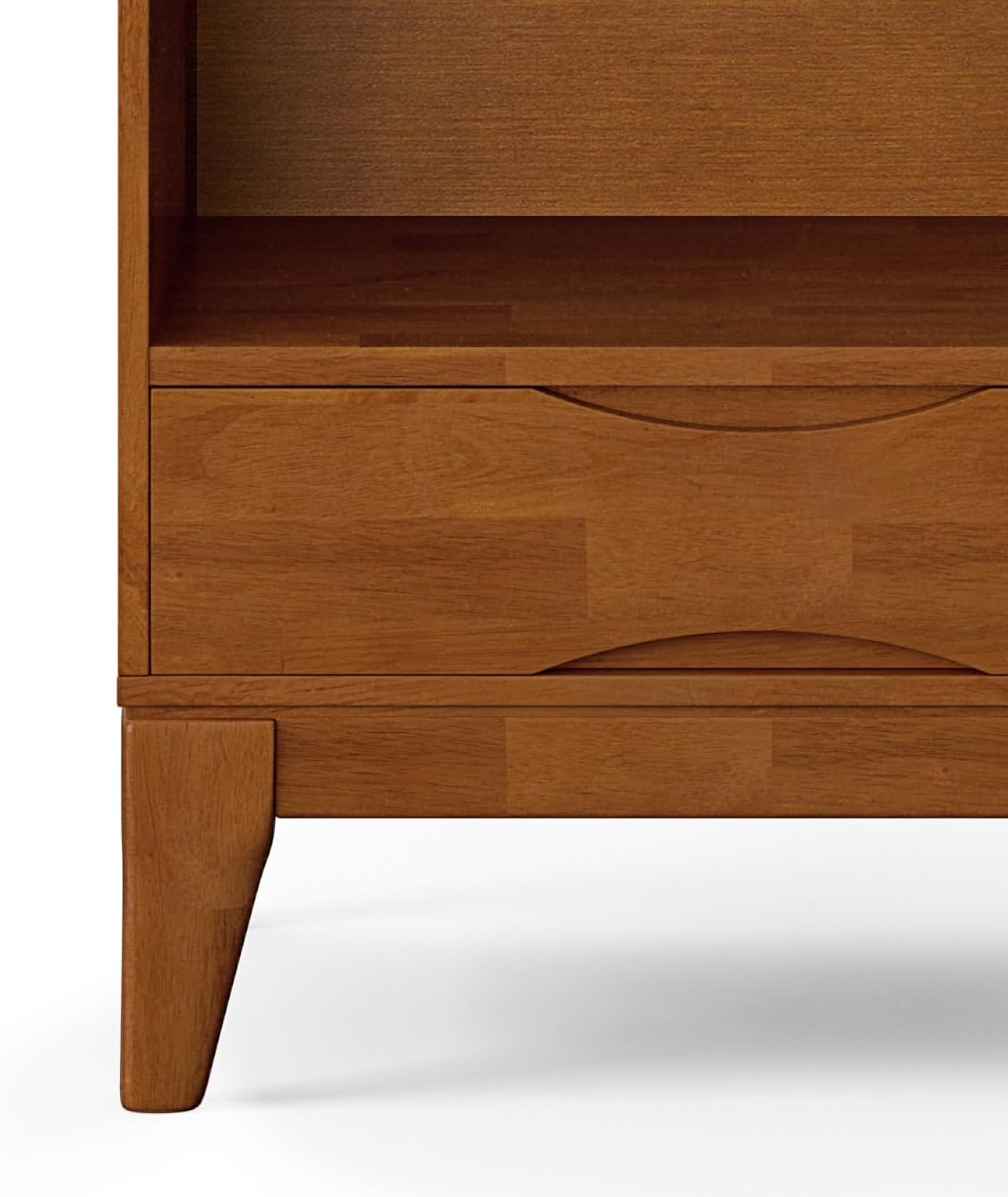 ✨ Mid Century Modern Bookcase | Solid Wood Storage Shelf with Drawer & Adjustable Shelves for Living Room 🪵