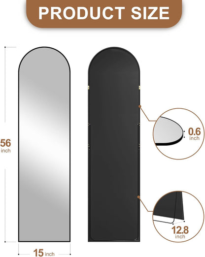🏡 Luxury Look Full Length Arch Mirror | Contemporary Standing Mirror with Aluminum Frame for Bedroom & Entryway