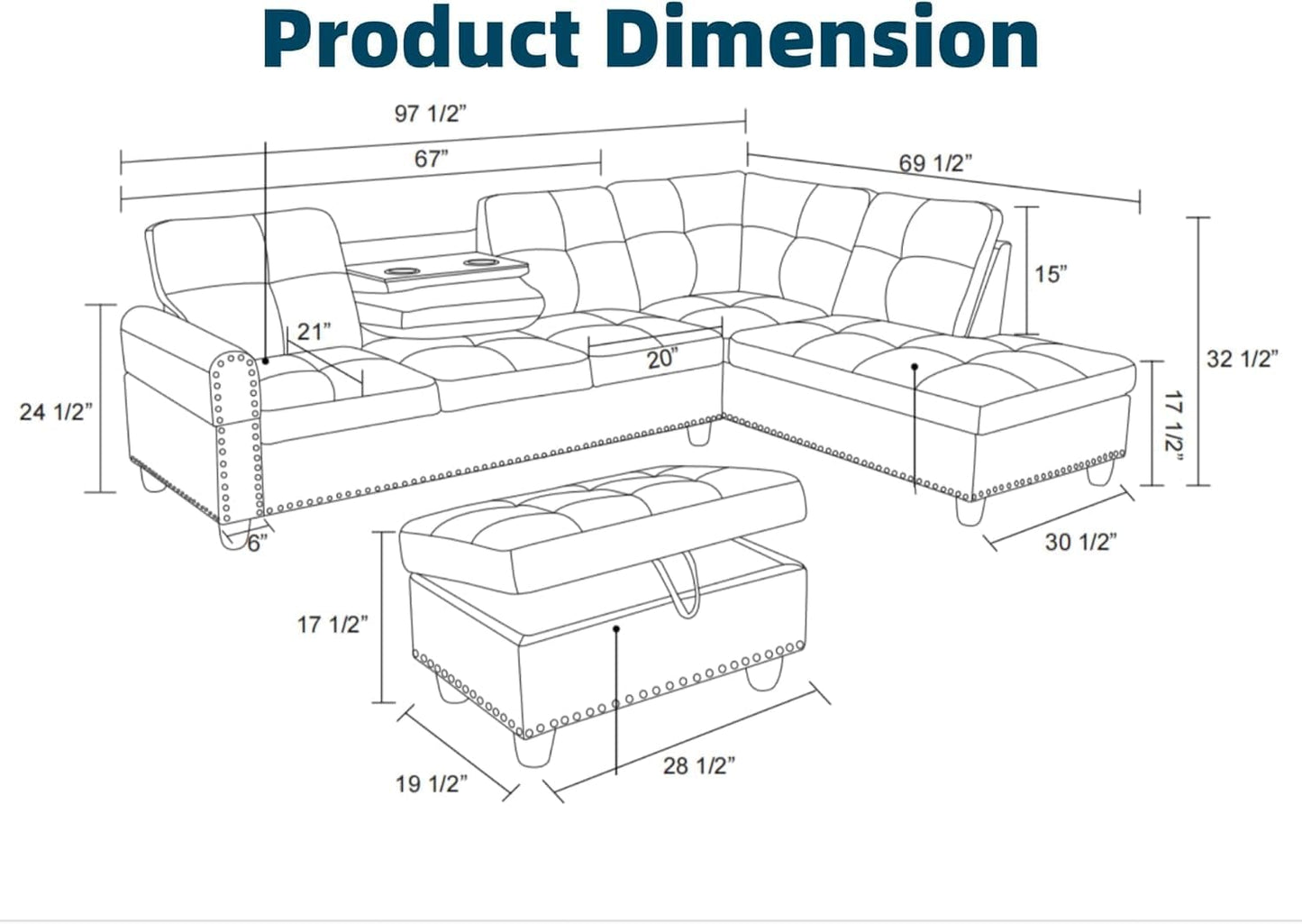 ✨ Modern Modular Sectional Sofa | Customizable L-Shaped Couch with Deep Comfort Seating for Living Room 🛋️