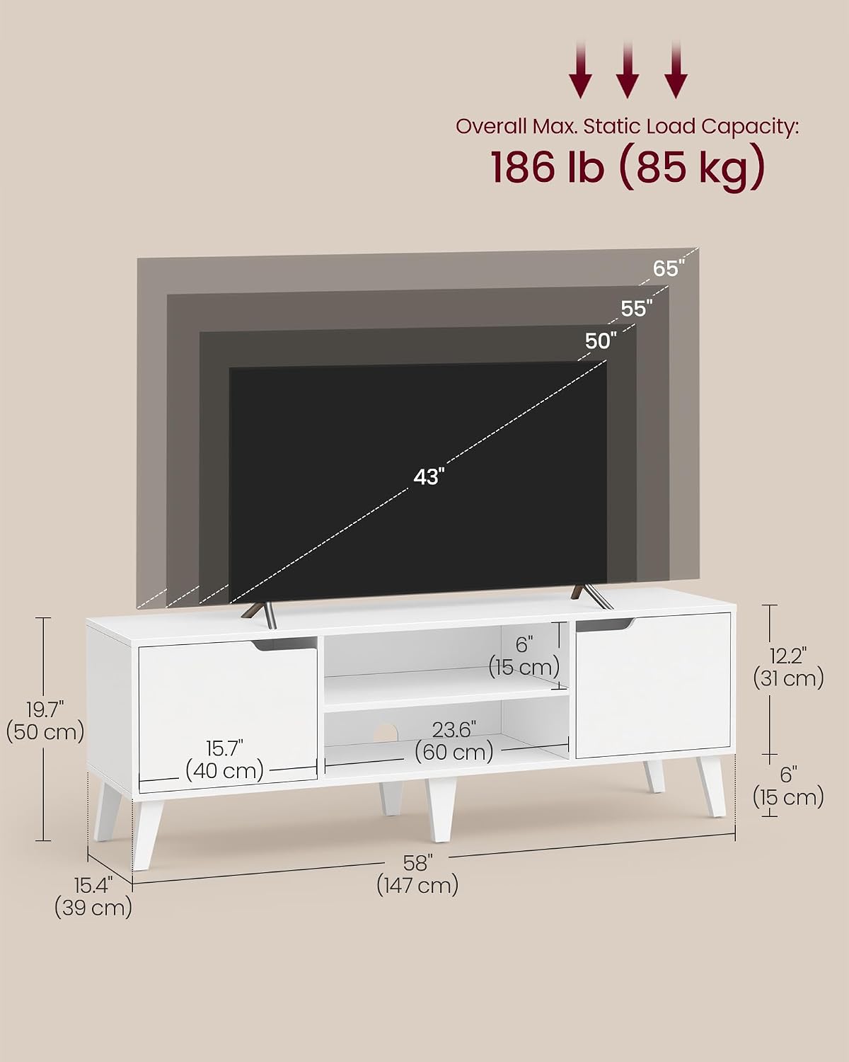 ✨ Modern TV Stand for 65 Inch TV | Stylish Entertainment Center with Storage Cabinets & Adjustable Shelves 🏡