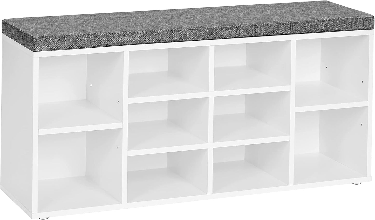 ✨ Modern Entryway Shoe Bench with Cushion | Stylish Shoe Storage Organizer with Adjustable Shelves for Home 🏡