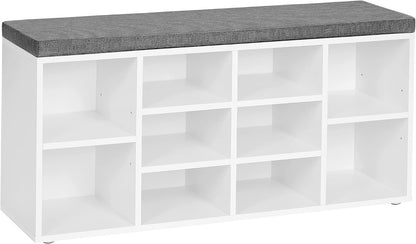 ✨ Modern Entryway Shoe Bench with Cushion | Stylish Shoe Storage Organizer with Adjustable Shelves for Home 🏡