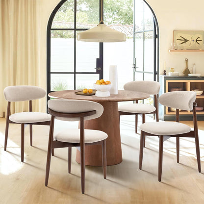 ✨ Modern Farmhouse Dining Chairs Set | Upholstered Fabric Kitchen Chairs with Solid Wood Legs for Elegant Homes 🤍