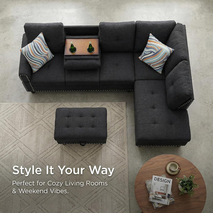 ✨ Modern Modular Sectional Sofa | Customizable L-Shaped Couch with Deep Comfort Seating for Living Room 🛋️