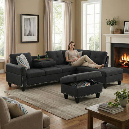 ✨ Modern Modular Sectional Sofa | Customizable L-Shaped Couch with Deep Comfort Seating for Living Room 🛋️