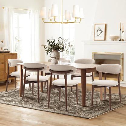 ✨ Modern Farmhouse Dining Chairs Set | Upholstered Fabric Kitchen Chairs with Solid Wood Legs for Elegant Homes 🤍