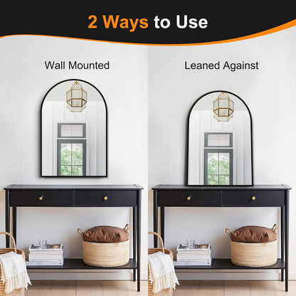 ✨ Modern Arch Wall Mirror | Elegant Black Frame Vanity Mirror for Bathroom, Bedroom & Entryway 🖤