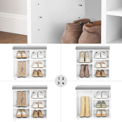 ✨ Modern Entryway Shoe Bench with Cushion | Stylish Shoe Storage Organizer with Adjustable Shelves for Home 🏡