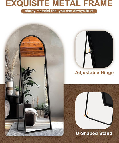 🏡 Luxury Look Full Length Arch Mirror | Contemporary Standing Mirror with Aluminum Frame for Bedroom & Entryway