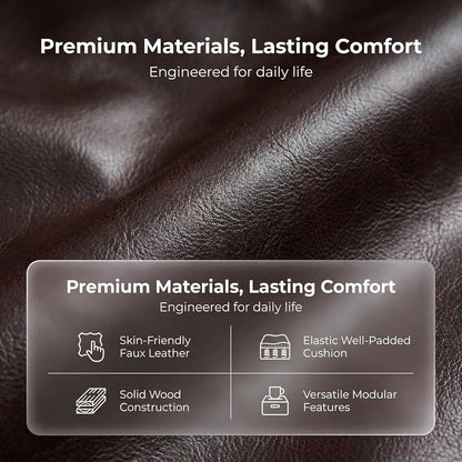 ✨ Modern Leather Sectional Sofa | Luxury Modular L-Shaped Couch for Living Room & Family Spaces 🛋️