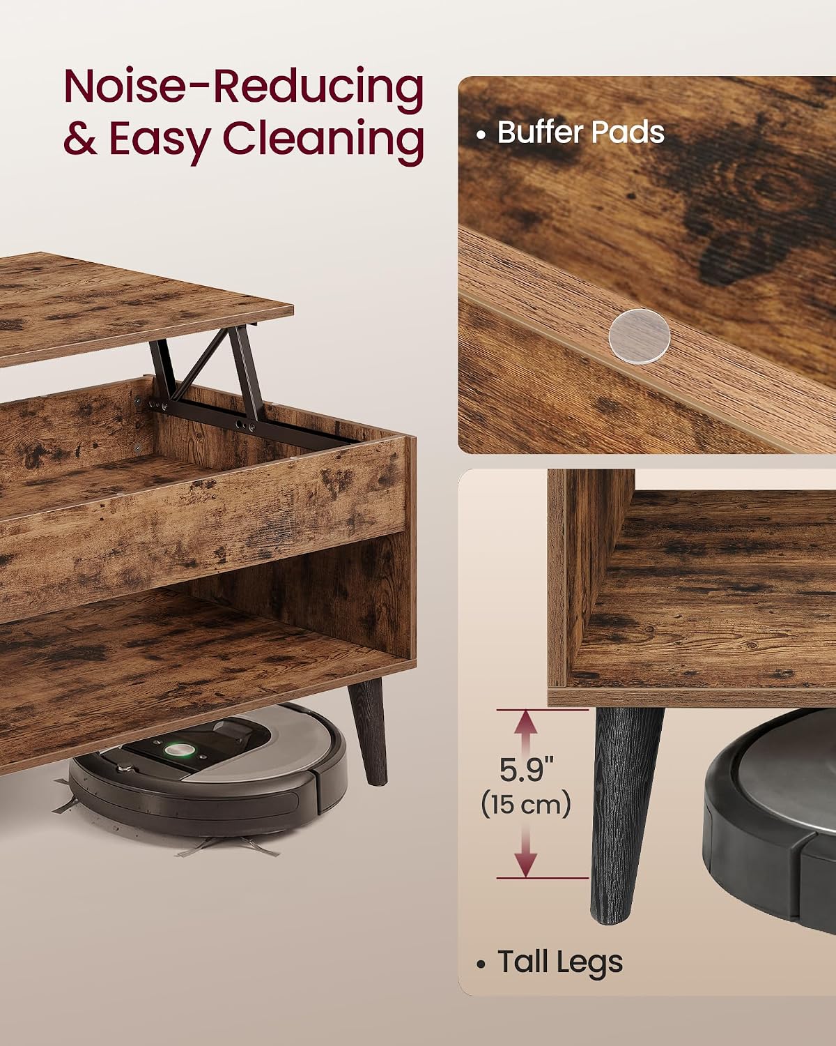 ✨ Modern Lift Top Coffee Table with Hidden Storage | Multifunctional Living Room Table for Small Spaces 🏡