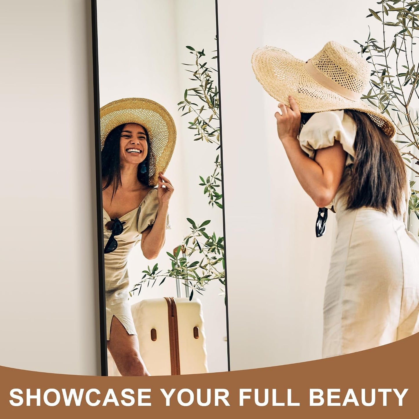 🏡 Luxury Look Full Length Arch Mirror | Contemporary Standing Mirror with Aluminum Frame for Bedroom & Entryway