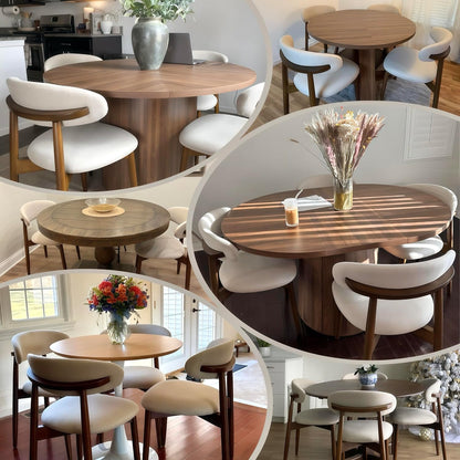 ✨ Modern Farmhouse Dining Chairs Set | Upholstered Fabric Kitchen Chairs with Solid Wood Legs for Elegant Homes 🤍